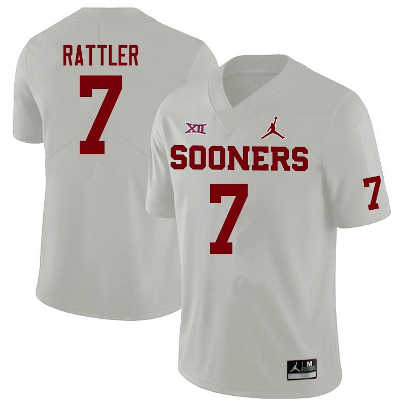 Jordan Brand Men #7 Spencer Rattler Oklahoma Sooners College Football Jerseys Sale-White